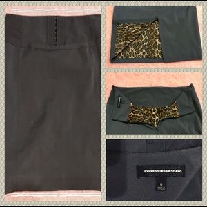 Dark Grey Express Design Studio Pencil Skirt - 6